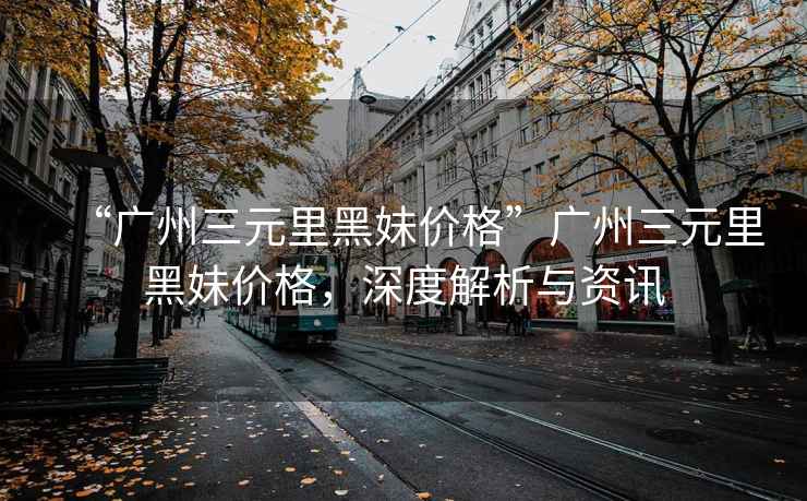“廣州三元里黑妹價格”廣州三元里黑妹價格，深度解析與資訊
