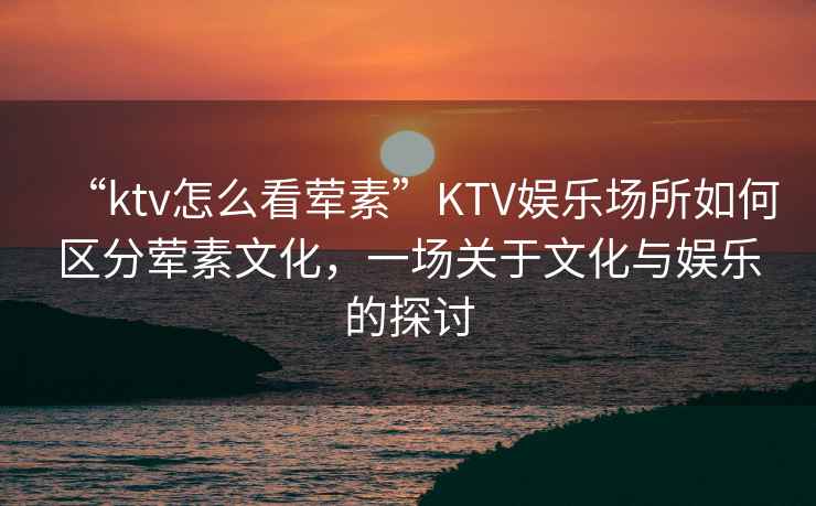 “ktv怎么看葷素”KTV娛樂場所如何區分葷素文化，一場關于文化與娛樂的探討