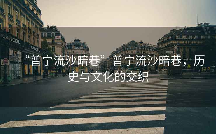 “普寧流沙暗巷”普寧流沙暗巷，歷史與文化的交織