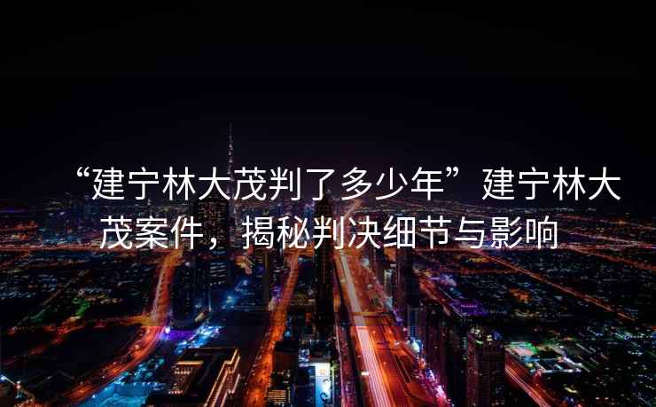 “建寧林大茂判了多少年”建寧林大茂案件，揭秘判決細節與影響