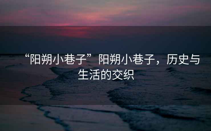 “陽朔小巷子”陽朔小巷子，歷史與生活的交織
