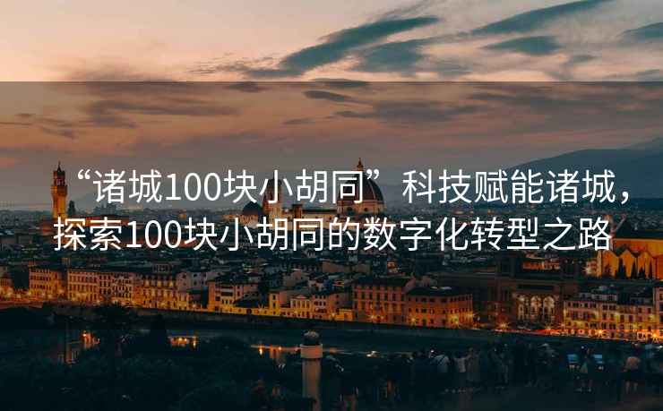 “諸城100塊小胡同”科技賦能諸城，探索100塊小胡同的數(shù)字化轉(zhuǎn)型之路