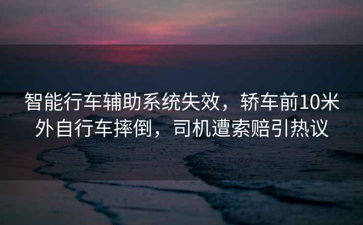 智能行車輔助系統失效，轎車前10米外自行車摔倒，司機遭索賠引熱議