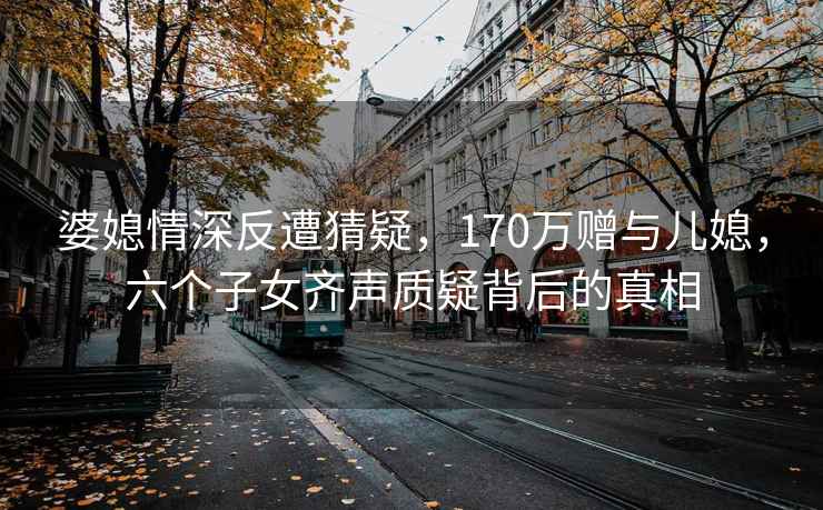 婆媳情深反遭猜疑，170萬贈與兒媳，六個子女齊聲質疑背后的真相