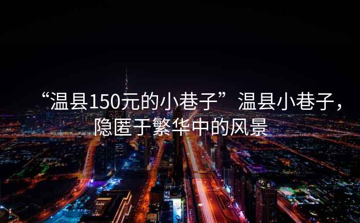 “溫縣150元的小巷子”溫縣小巷子，隱匿于繁華中的風景