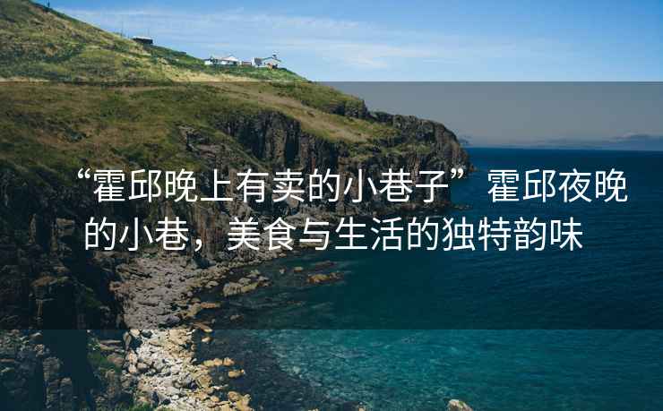 “霍邱晚上有賣的小巷子”霍邱夜晚的小巷，美食與生活的獨特韻味