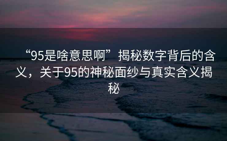“95是啥意思啊”揭秘數(shù)字背后的含義，關(guān)于95的神秘面紗與真實(shí)含義揭秘