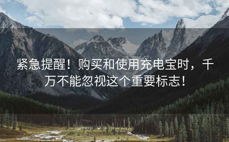 緊急提醒！購買和使用充電寶時，千萬不能忽視這個重要標(biāo)志！
