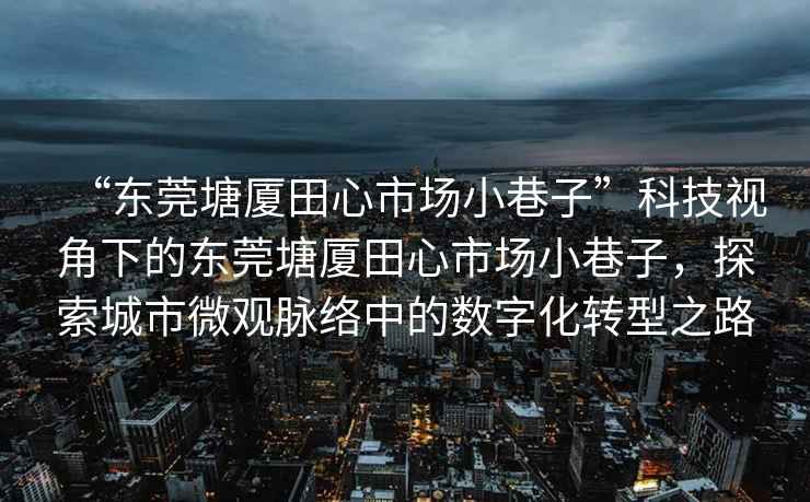 “東莞塘廈田心市場小巷子”科技視角下的東莞塘廈田心市場小巷子，探索城市微觀脈絡中的數字化轉型之路