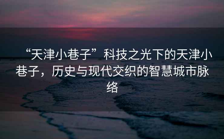 “天津小巷子”科技之光下的天津小巷子，歷史與現(xiàn)代交織的智慧城市脈絡(luò)