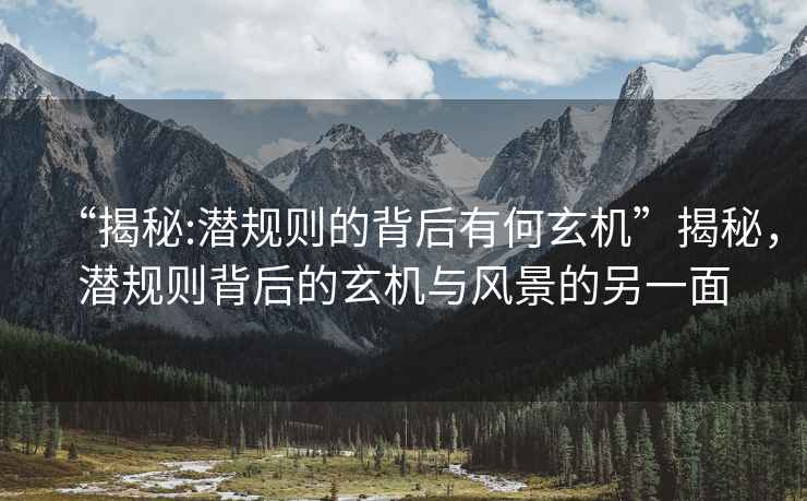 “揭秘:潛規(guī)則的背后有何玄機”揭秘，潛規(guī)則背后的玄機與風(fēng)景的另一面