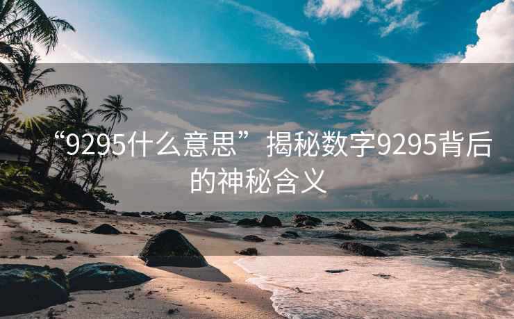 “9295什么意思”揭秘數字9295背后的神秘含義