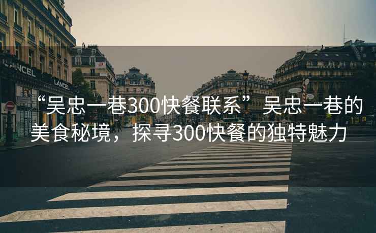 “吳忠一巷300快餐聯(lián)系”吳忠一巷的美食秘境，探尋300快餐的獨(dú)特魅力