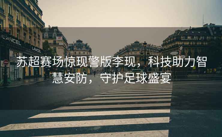 蘇超賽場驚現警版李現，科技助力智慧安防，守護足球盛宴