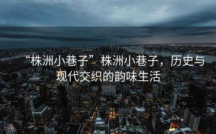 “株洲小巷子”株洲小巷子，歷史與現代交織的韻味生活