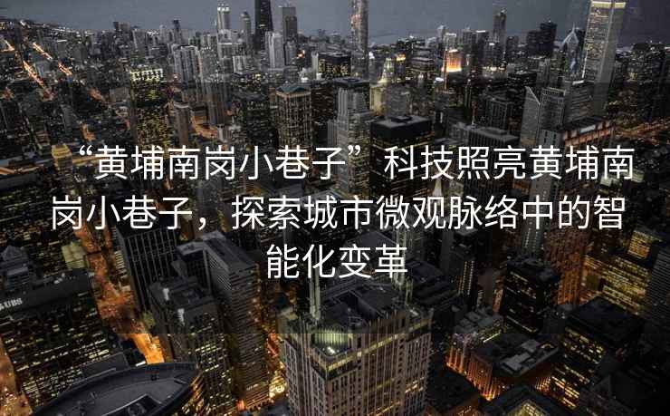 “黃埔南崗小巷子”科技照亮黃埔南崗小巷子，探索城市微觀脈絡中的智能化變革