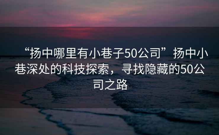 “揚中哪里有小巷子50公司”揚中小巷深處的科技探索，尋找隱藏的50公司之路