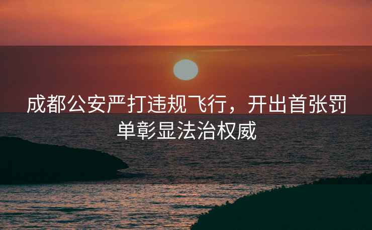 成都公安嚴打違規飛行，開出首張罰單彰顯法治權威
