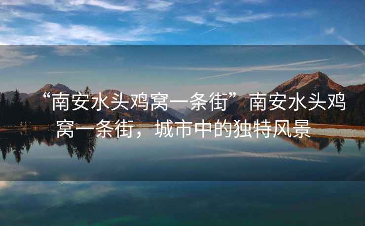 “南安水頭雞窩一條街”南安水頭雞窩一條街，城市中的獨特風景