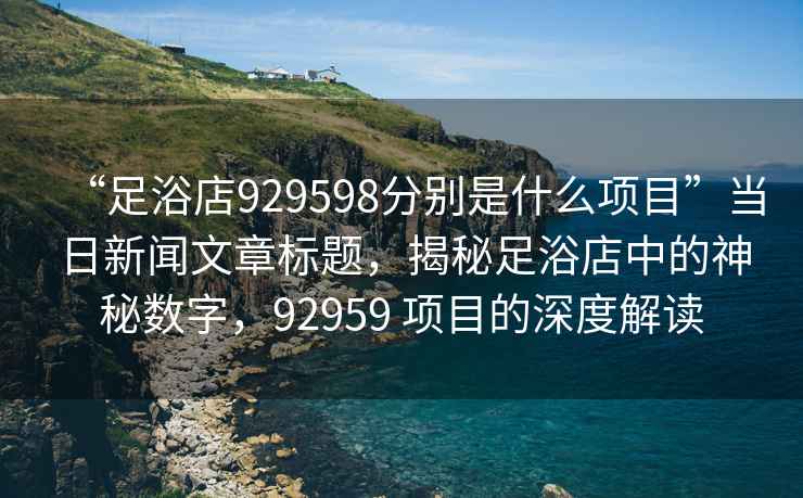 “足浴店929598分別是什么項目”當日新聞文章標題，揭秘足浴店中的神秘數字，92959 項目的深度解讀