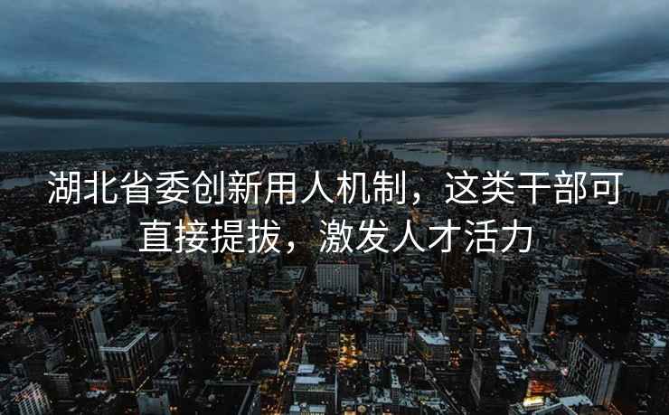 湖北省委創(chuàng)新用人機(jī)制，這類(lèi)干部可直接提拔，激發(fā)人才活力
