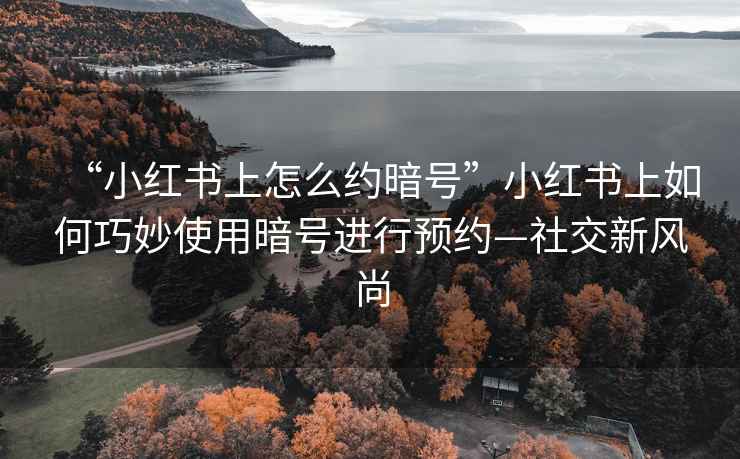 “小紅書上怎么約暗號(hào)”小紅書上如何巧妙使用暗號(hào)進(jìn)行預(yù)約—社交新風(fēng)尚