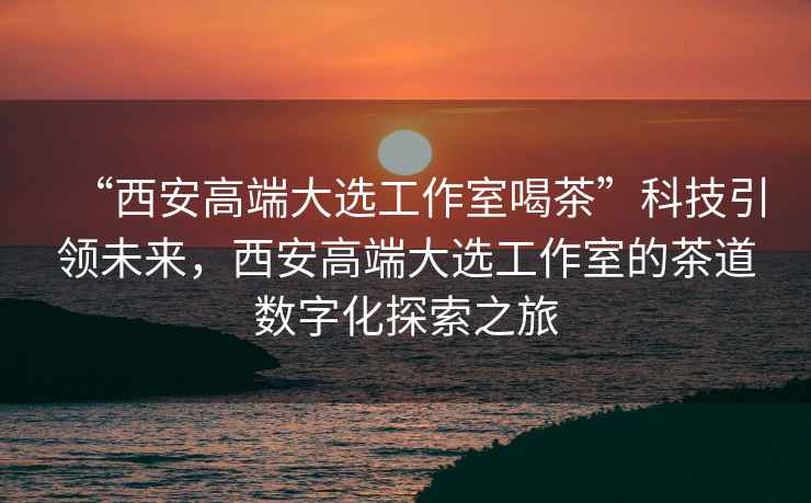 “西安高端大選工作室喝茶”科技引領未來，西安高端大選工作室的茶道數字化探索之旅