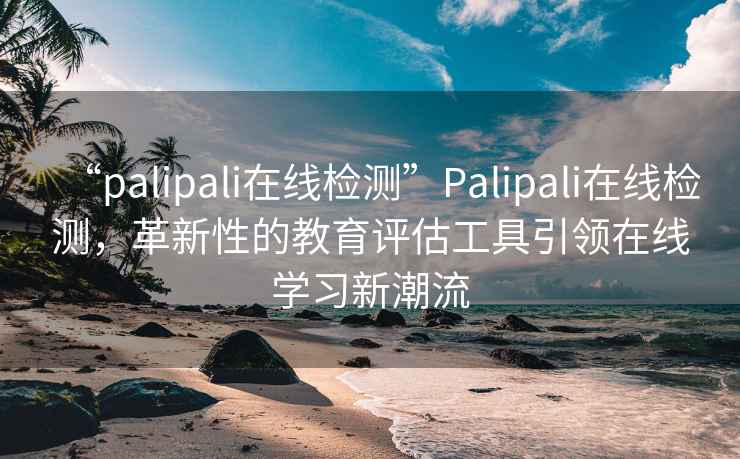“palipali在線檢測”Palipali在線檢測，革新性的教育評估工具引領在線學習新潮流