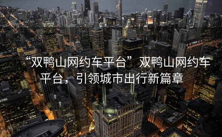 “雙鴨山網(wǎng)約車平臺”雙鴨山網(wǎng)約車平臺，引領(lǐng)城市出行新篇章