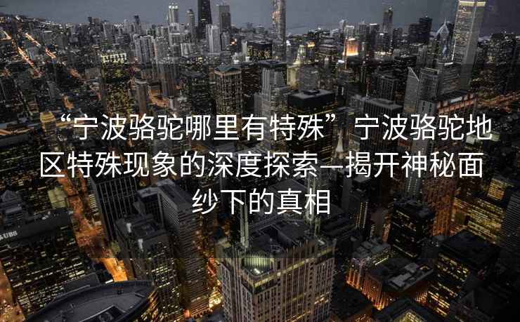 “寧波駱駝哪里有特殊”寧波駱駝地區特殊現象的深度探索—揭開神秘面紗下的真相