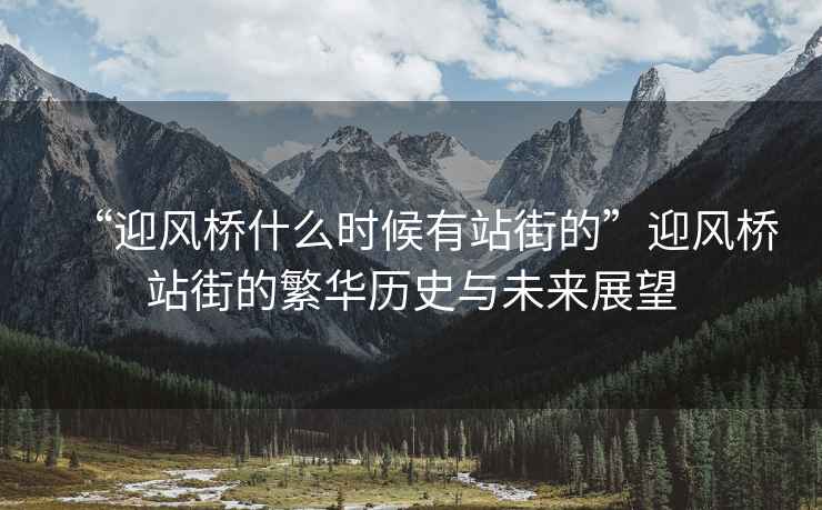“迎風(fēng)橋什么時(shí)候有站街的”迎風(fēng)橋站街的繁華歷史與未來展望