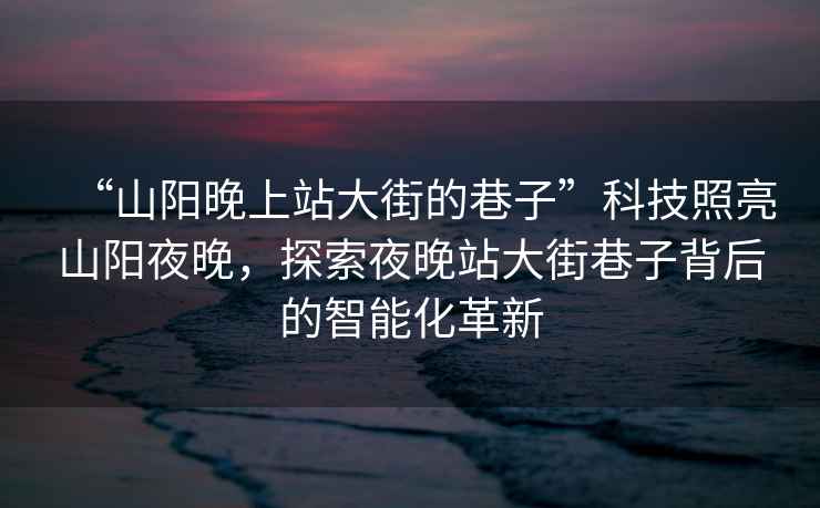 “山陽晚上站大街的巷子”科技照亮山陽夜晚，探索夜晚站大街巷子背后的智能化革新