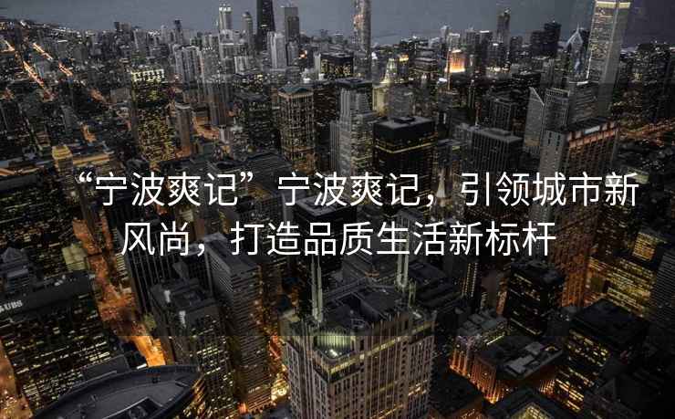 “寧波爽記”寧波爽記，引領城市新風尚，打造品質生活新標桿