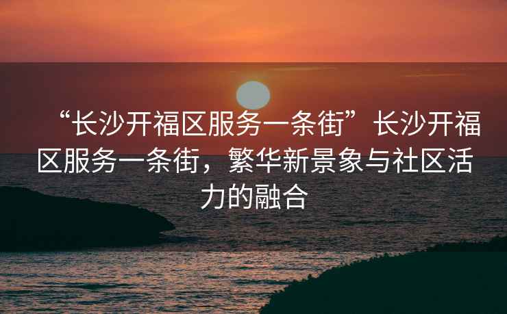 “長沙開福區服務一條街”長沙開福區服務一條街，繁華新景象與社區活力的融合