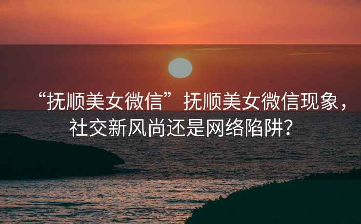 “撫順美女微信”撫順美女微信現象，社交新風尚還是網絡陷阱？