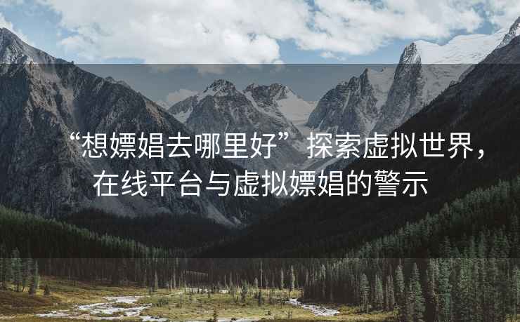 “想嫖娼去哪里好”探索虛擬世界，在線平臺與虛擬嫖娼的警示