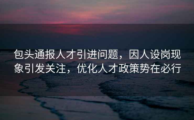 包頭通報人才引進問題，因人設崗現象引發關注，優化人才政策勢在必行