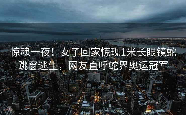 驚魂一夜！女子回家驚現1米長眼鏡蛇跳窗逃生，網友直呼蛇界奧運冠軍