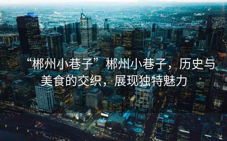 “郴州小巷子”郴州小巷子，歷史與美食的交織，展現獨特魅力