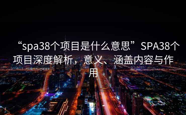“spa38個項目是什么意思”SPA38個項目深度解析，意義、涵蓋內容與作用