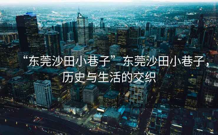 “東莞沙田小巷子”東莞沙田小巷子，歷史與生活的交織
