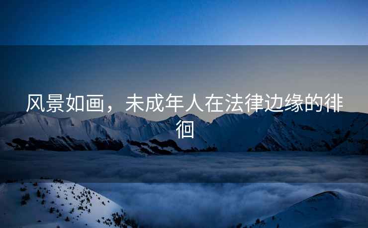風景如畫，未成年人在法律邊緣的徘徊