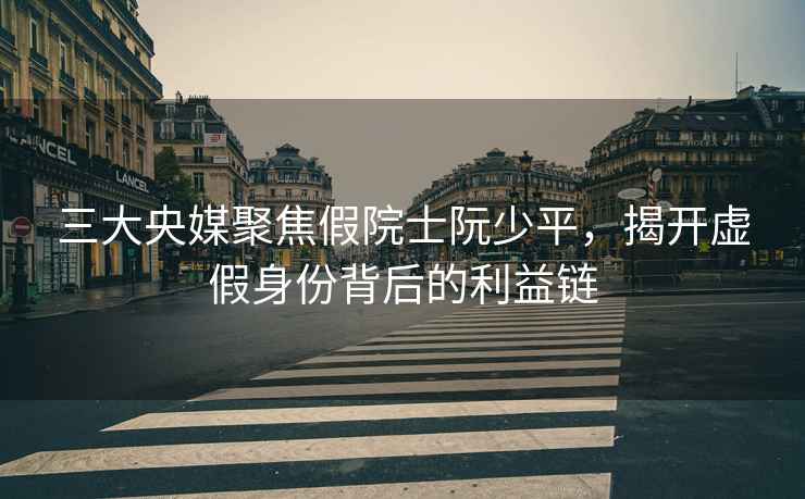 三大央媒聚焦假院士阮少平，揭開虛假身份背后的利益鏈