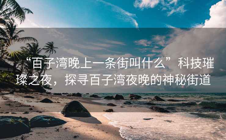 “百子灣晚上一條街叫什么”科技璀璨之夜，探尋百子灣夜晚的神秘街道