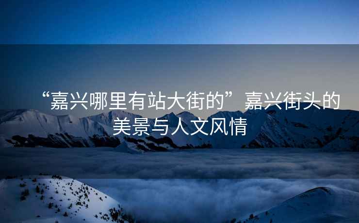 “嘉興哪里有站大街的”嘉興街頭的美景與人文風情