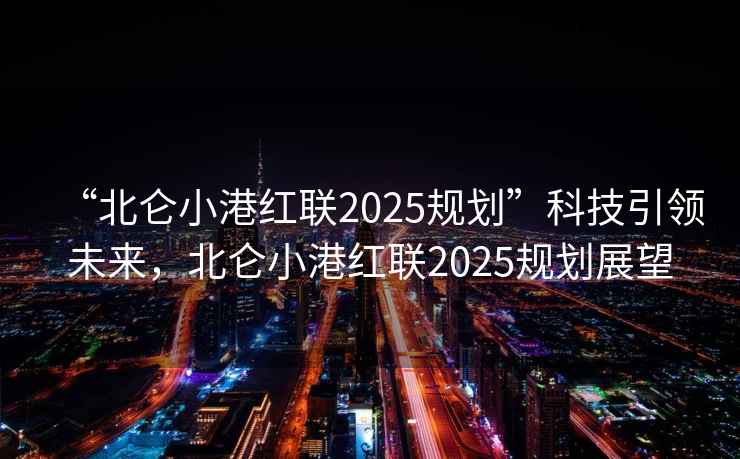 “北侖小港紅聯2025規劃”科技引領未來，北侖小港紅聯2025規劃展望