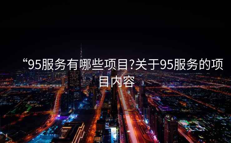 “95服務有哪些項目?關于95服務的項目內容