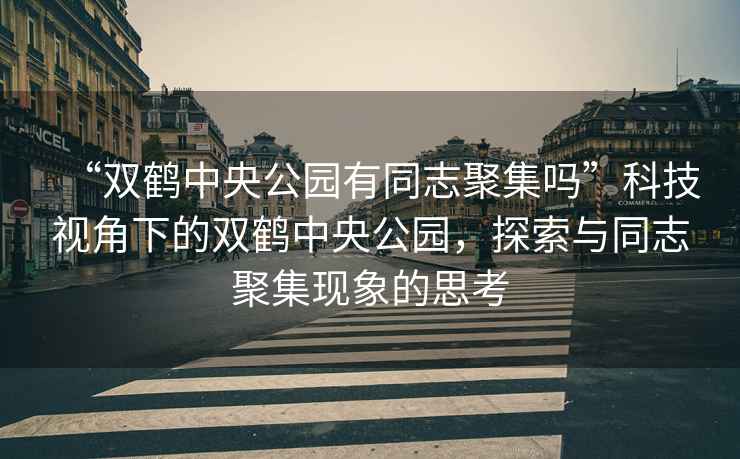 “雙鶴中央公園有同志聚集嗎”科技視角下的雙鶴中央公園，探索與同志聚集現象的思考