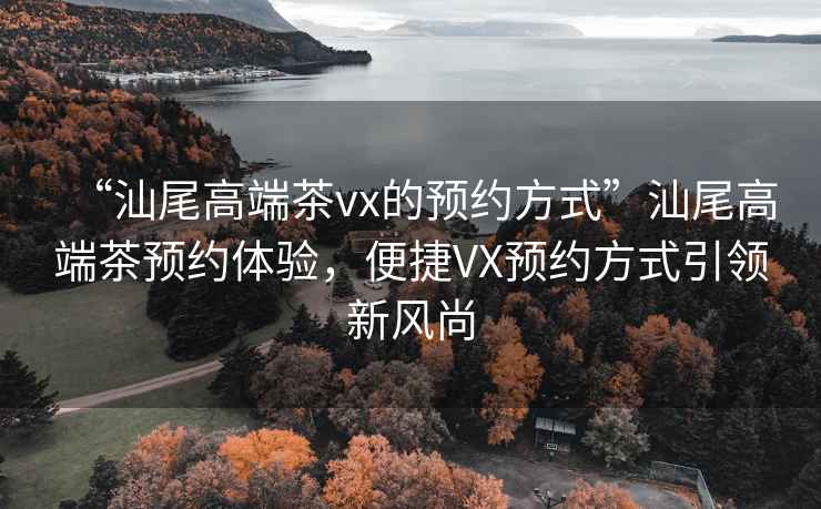 “汕尾高端茶vx的預(yù)約方式”汕尾高端茶預(yù)約體驗(yàn)，便捷VX預(yù)約方式引領(lǐng)新風(fēng)尚