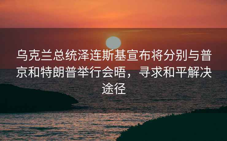 烏克蘭總統(tǒng)澤連斯基宣布將分別與普京和特朗普舉行會晤，尋求和平解決途徑